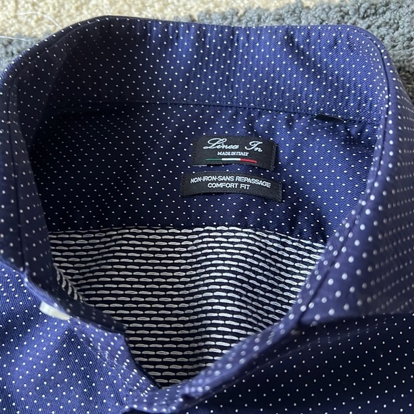 Linea In dress shirt Italian made noniron comfort fit - Picture 9 of 16